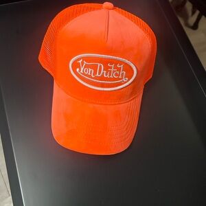 Von Dutch Bright Orange Mesh Trucker Hat